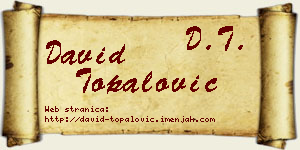 David Topalović vizit kartica